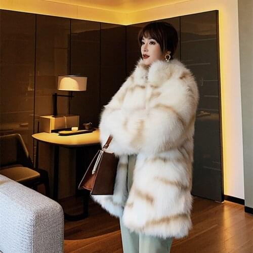 Fur Real Winter Fox Korean Fashion Coat for Women Clothes 2020 Manteau Femme YY922