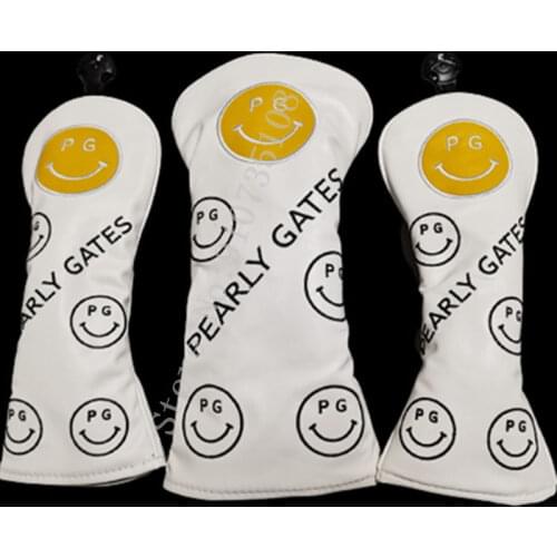 PG PEARLY GATES Golf Club 1 3 5 Wood Headcovers Driver Fairway Woods cover PU Leather Head Covers Set Protector Golf Accessories