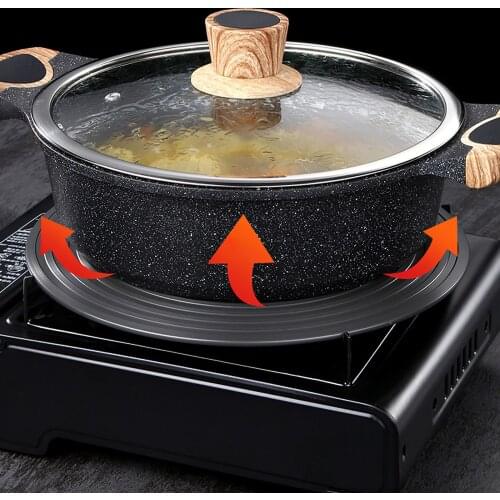 Heat Conduction Plate Anti-Slip Round Black Thawing Board Heat Diffuser Absorbing Distributer Energy Saving Household Thickened