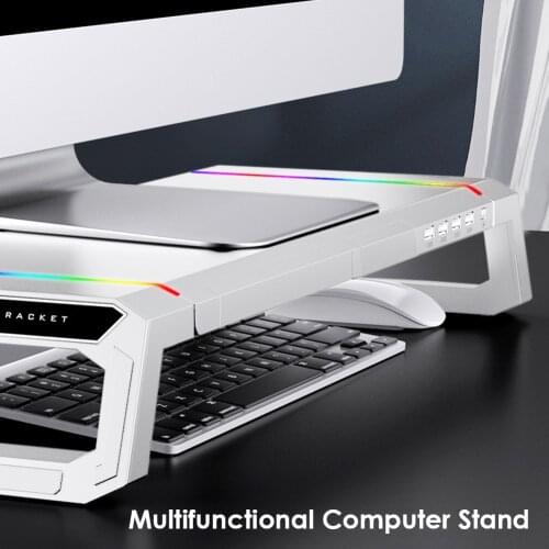 Portable Desktop Stand Monitor Supportor Multi-Function Desktop Monitor Holder RGB Universal Computer Laptop Stand Base