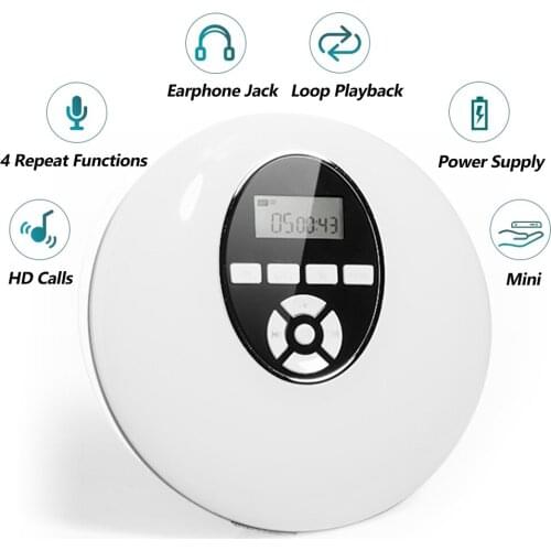 Portable CD Player Anti-Skid Small Music CD Walkman for Home Travel Car with LCD Display Support TF Card Personal Music Player