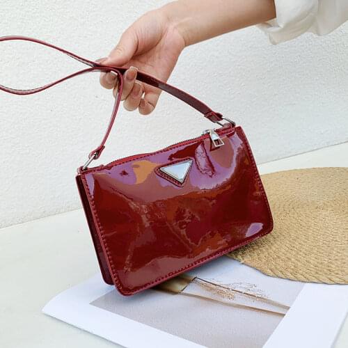 Retro Casual Underarm Bag New Style PU Leather Womens Shoulder Bag Fashion Texture Bright Color Zipper Handbags for Women 2021