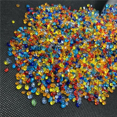 Drop Shipping 50g K5 Mini Mix Glass Gravel Stone Colored Glaze Rock Aquarium Fish Tank Healing Crystals