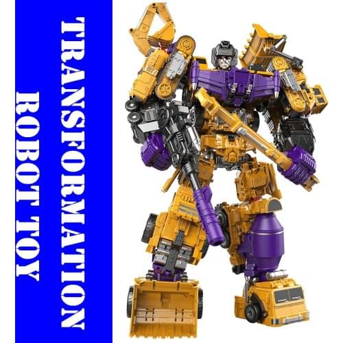Transformation Robot Toy 6 in1 Engineering Vehicle Model Educational Assembling Deformation Action Figure Car Toy for Children