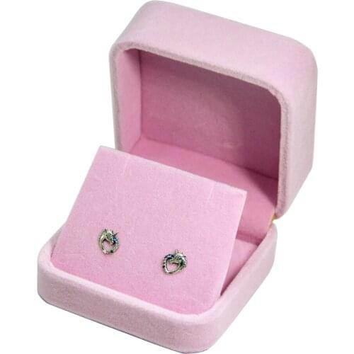 Unicorn Heart Stud Earrings S925 silver earrings Multi-Color CZ Earrings Wedding Luxury Brand Jewelry For Women kids