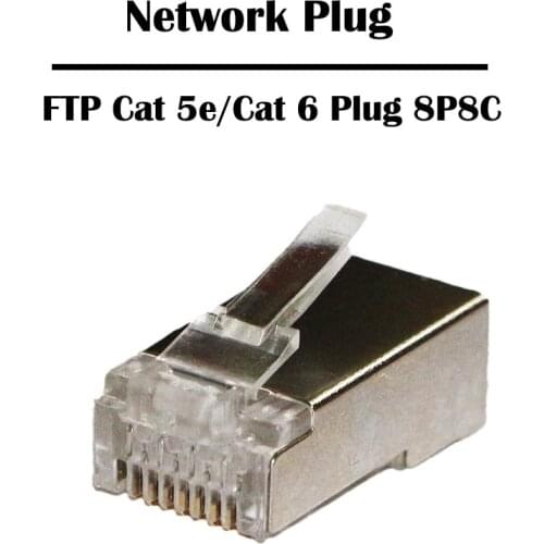 10/50 Pieces/lot FTP Cat 6/Cat 5e RJ 45 Plug 8P8C Network Plug Ethernet 1u Gold Plating Fluke Passed