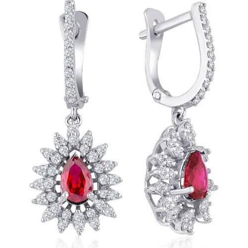 Symbol Gold 1.67 Carat Diamond Ruby Earring Piece Jewelry Rope Chain Charm Earring Jacket Bead Figure For Women