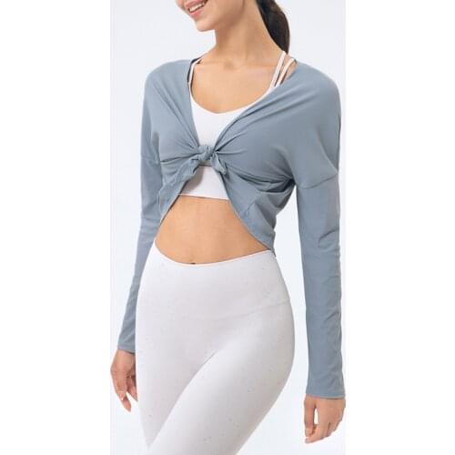 Long Sleeve Sports Tops Sports Hip Cover Skirt Yoga Shawl Women Running Dance Fitness Anti-Embarrassing Cover Hips Half-Length A
