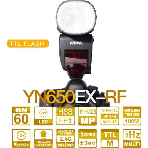 Yongnuo YN650EX-RF Wireless Flash Speedlite 24pcs LED Lamps TTL HSS Master Slave Built-in 2.4G RF System for Canon