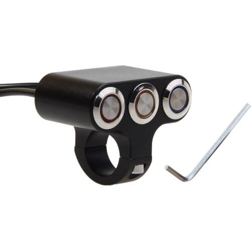 Motorcycle Handlebar 3 Led Indicator Light Switch Adjustable Mount Waterproof Button Switch DC12V,Lock Switch