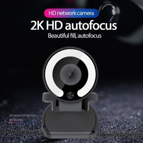 Q18 Auto Focus 2K Webcam 90° Computer Camera HD Network USB External 2K HD Live Beauty Camera Touch Screen For Live Broadcast