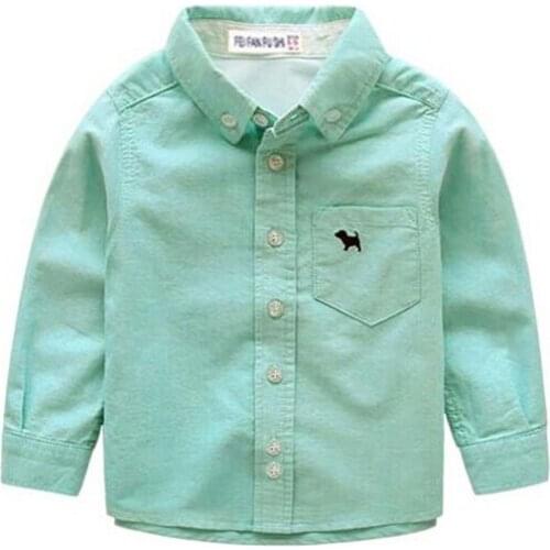 2021 Spring Childrens Clothes Boys Shirts Solid Long Sleeve Thin Cotton Baby Boy Shirt For Boys Kids Casual Shirts Tops