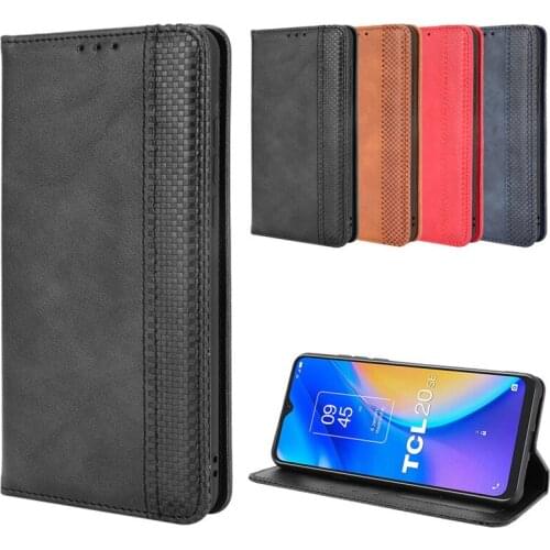 For TCL 20se Vintage Business Cover Stand Holder Shell Shockproof Wallet Capa Smart Coque for TCL 20 SE Para