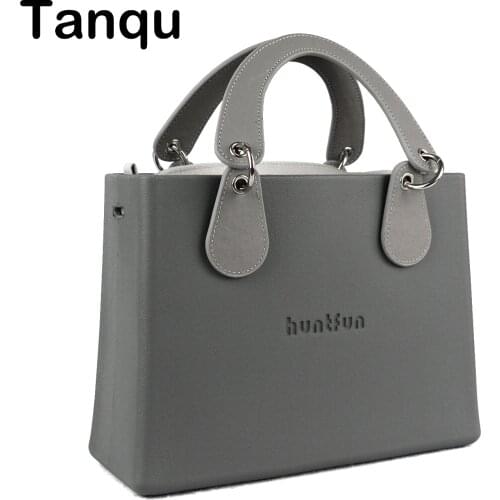 Tanqu huntfun EVA Waterproof Square Bag with Concise Curved Drop Handle Removable Inner Pocket Women O Bag Style Handbag Obag