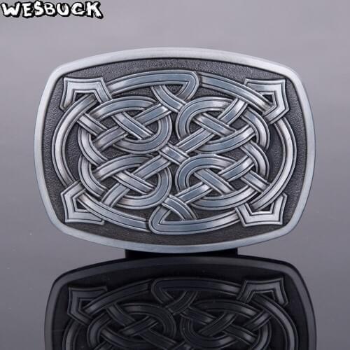 WesBuck Brand Metal Belt Buckles Classical Vantage Buckle for Man Women Celti c Western Buckles Cowboys and Cowgirls