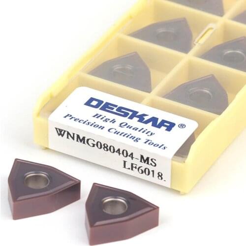 WNMG080404-MS LF6018 WNMG080408 CNC Lathe Turning Tool Carbide Insert Cutting Stainless Steel Wear-resistant Machining Efficient