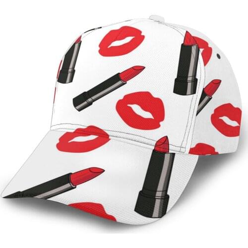 CINESSD Cartoon Comic Red Lipstick With Dots Baseball Cap women men snapback caps Classic Style hat Casual Sport Outdoor cap
