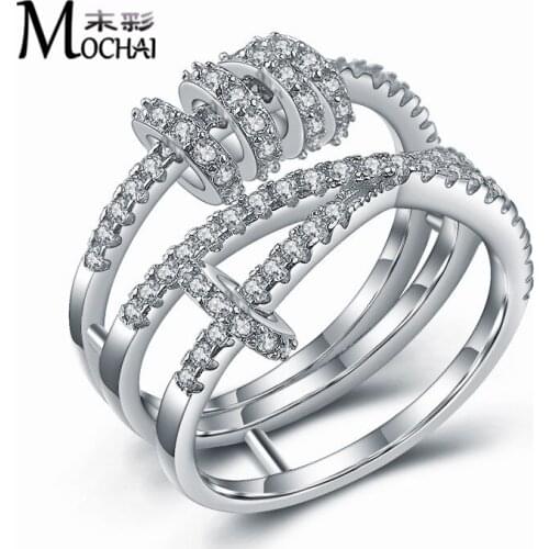 European And American Style Creative Can Rotate The Ring Multi-Layer Ring Micro-Inlaid Zircon Ring For Women Jewelry ZK40