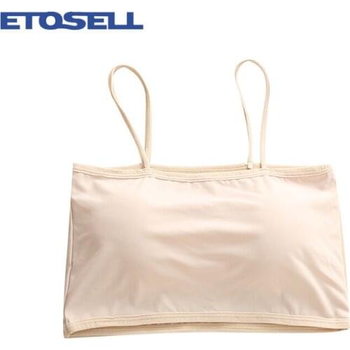 Women Anti-fade Tube Top Underwear Bottoming Camisole Breathable Thin Ice Silk Seamless Wrapped Chest Strap Chest Pad