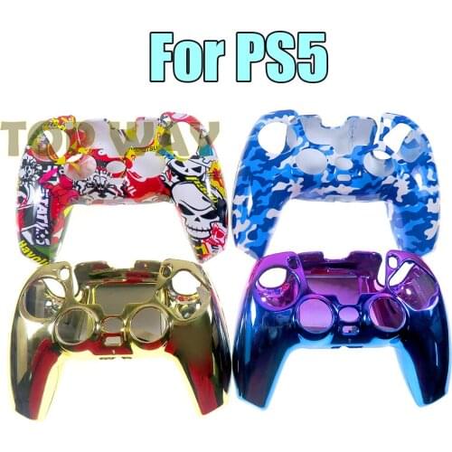 2pcs Plating Protective Shell Case for PS5 Game Controller Nonslip Handle Skin Cover Shockproof Sleeve Case for PS5 Accessories