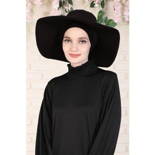 2021 New Fashion Hijab Scarf Black Hat Sport Women Ready To Wear Full Cover Underwear Muslim Prayer Dress Swimming Cap