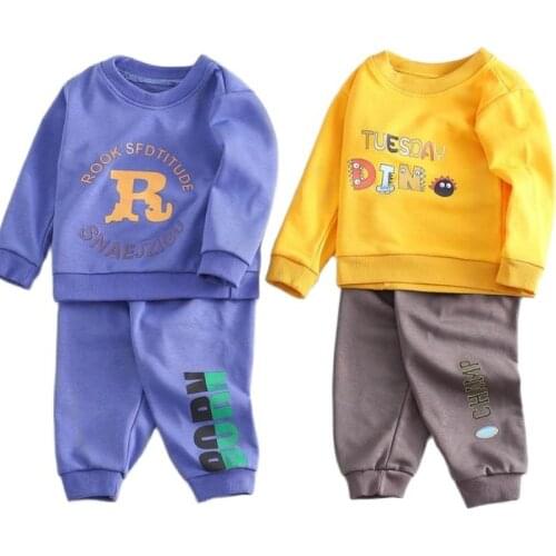 2021 new autumn Children boys girls clothing sets tracksuit 2PCS cotton sport suit cartoon t-shirt+pants kids clothes sets0-5Y
