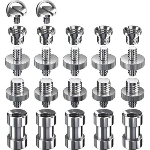 22 Pcs Tripod Screw Adapter Converter Ring Screw Pack(1/4 male to 1/4 male, 1/4 male to 3/8 male,1/4 female to 3/8 male,1/4 fema