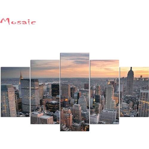 5 pcs,New york Diamond painting Cross Stitch kits,city Diamond Embroidery sale,Mosaic diamond home Decoration,Free shipping