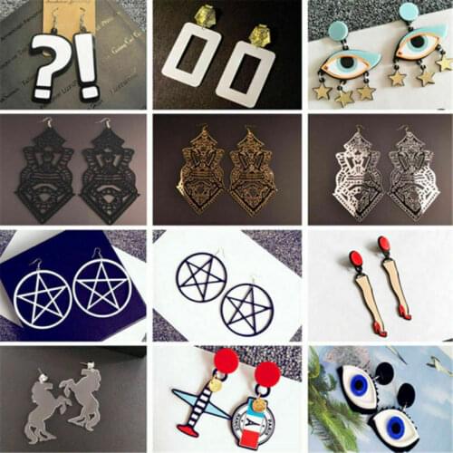 Acrylic Exaggerate Dangle Earrings Personalized Punk Club Hip Hop Jewelry Gift