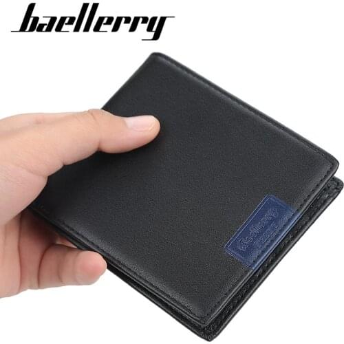 Baellerry Men Purse Simple Bags for Male Boys Short Square Wallet Coin Pocket Card Holder Business Wallet carteira masculina