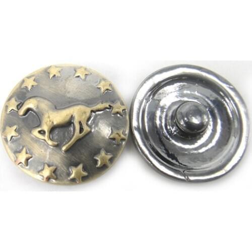 Free drop shipping hot selling 1.8-2cm antique bronze horse charm DIY button metal charms