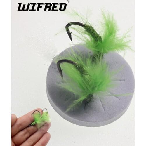 Wifreo 6pcs Fly Fishing Lures Carp Flies Teefloon Coated Carp Fishing Hooks #4 6 8 Moss Carp Rig Bait Hooks