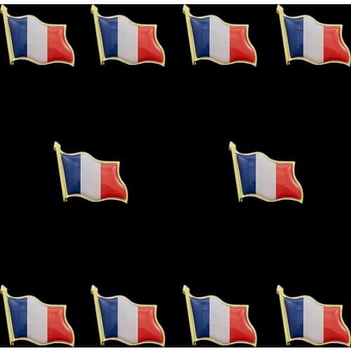 10PCS France French Waving World Epoxy Medal Flag Lapel Pin Badge Brooch