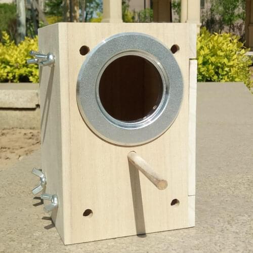 Wooden Birds Nest Bird Cage Breeding Parrot Swallows Nest Outdoors Bird House