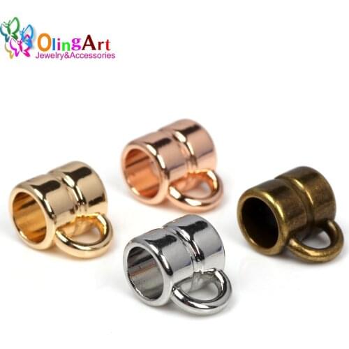 OlingArt 12MM 8pcs/lot Gold / rose gold / bronze/Rhodium/Pendant Clip Clasp Bail Beads DIY Necklace Bracelet Jewelry Making