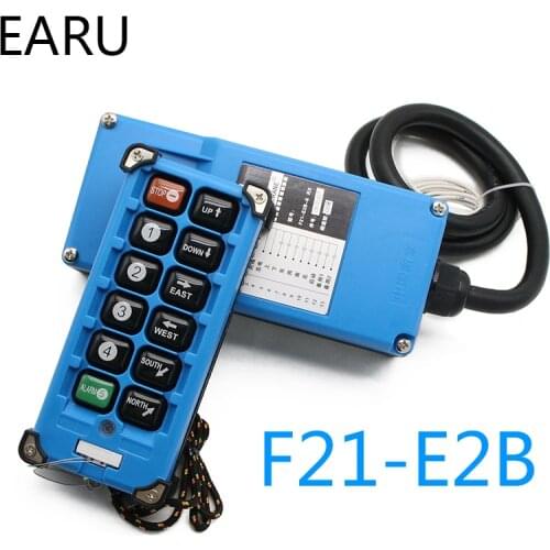 F21-E2B-8 Industrial Remote Controller Switches 6 Channels Keys Direction Button Hoist Crane Truck Radio Remote Control System
