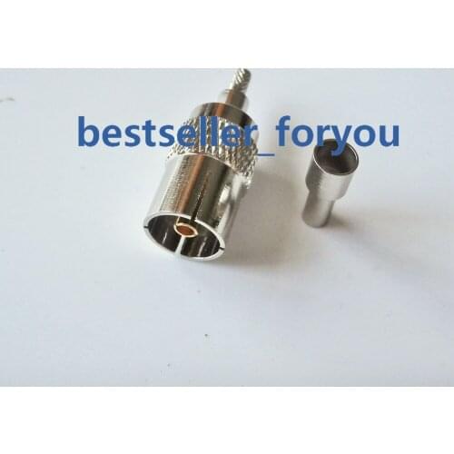 IEC DVB-T TV PAL FeMale Crimp RG174 RG179 RG316 RG188 Coax Cable Rf Connector