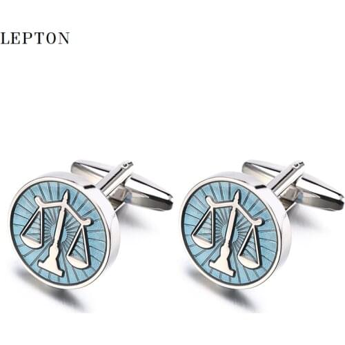 Hot Sale Libra Scales Cufflinks For Men Lawyer Lepton Stainless Steel Round balance Cuff links For Shirt Cuffs Relojes gemelos