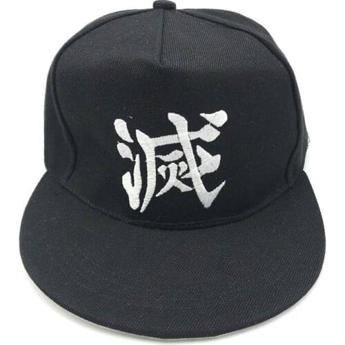 Japanese Cartoon Anime Demon Slayer: Kimetsu no Yaiba Cotton Black Sun Baseball Cap Costume Prop Hip Hop Hat For Kids Adult New