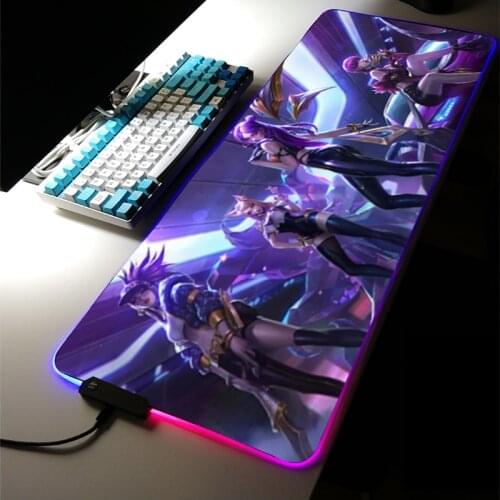 Mouse Pad Rgb Mat Cute Gaming Accessories Pc Gamer Girl Keyboard Wrist Rest Genshin Impact Stitch Solo Leveling Lol Valuing CSGo
