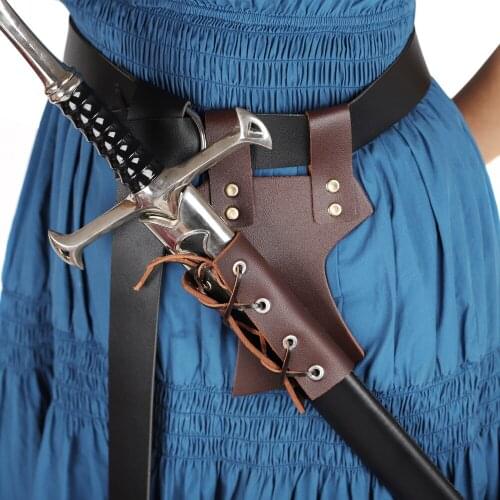 Adult Warrior European Medieval Leather Tie Rope Tied Sword Viking Renaissance Sword Belt Halloween Cosplay Accessories