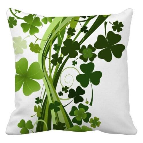 Clover Tree Ireland St.Patricks Day Throw Pillow Square Cover