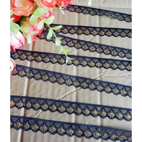 10 yards width 15mm black Embroidered Lace Trim ribbon fabric Garment headband wedding party decoration DIY Accessorie #15645