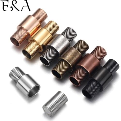 2Pcs Stainless Steel 6mm Hole Magnetic Clasps for Leather Cord Bracelet Magnet Buckle Necklace DIY Jewelry Making Accessories