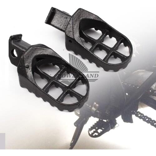 Motorcycle Motocross Gunmetal Black Iron WIDE Antiskid Foot Peg Front Footrest Footpegs for Suzuki RM85 RM85L DRZ125L DRZ125