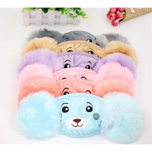 Winter Plush New Children Cartoon Ear Protectors Cotton Bear Student Warm Earmuffs Warm Mouth Unisex Ear Cover