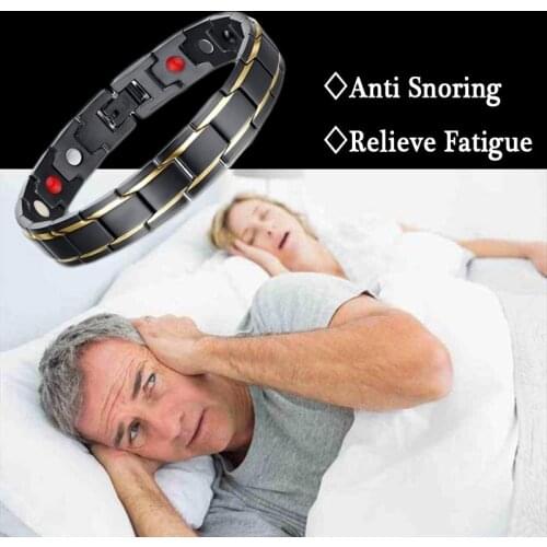 New Hot Men Magnetic Therapy Bracelet Classic Titanium Steel Anti-snoring Health Care Anti Snore Wrist Watch Sleep Anti Snoring