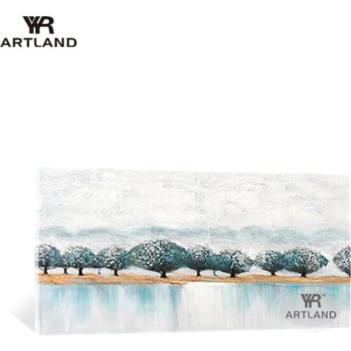 Original oil paintings for home decoration pure Handmade forest trees canvas pictures wall art poster for living room sofa hotel