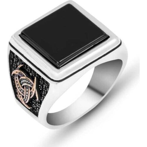 Original silver , Black Stone Teskilati Mahsusa Male ,Ring, Good Quality and Affordable Stony ,Rings Types