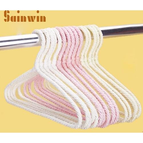 Sainwin 10pcs/lot adult and children plastic hanger eco-friendly paper rattan hangers for clothes creative woven rattan hanger